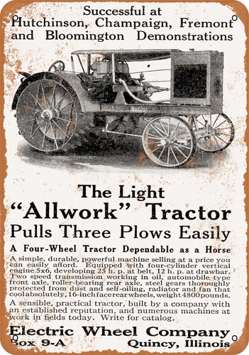 Metal sign 1916 electric - metal,